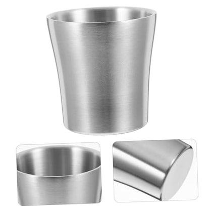 Cabilock Bathroom Insulated Tumbler Metal Cups Water Tumblers Mug Drinking Glasses for Travel Camping Silver Cup 180ml