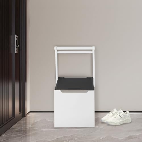 Folding Shower Seat Wall Mounted, Home Care Bathroom Bathtub Safety Stool, Anti-Slip Secure Foldable Shower Bench for The Seniors Disabled Pregnant Handicapped (About 330.7 Lbs), Space-Saving