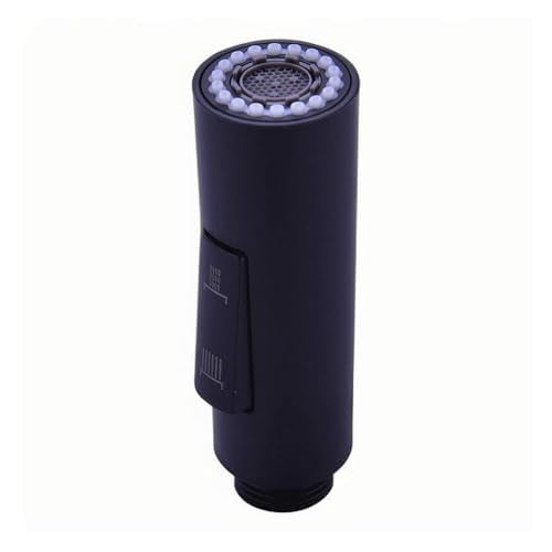 7Trees Pull Down Spray Head for Kitchen Faucet, 2-Function Bathroom Faucet Replacement Head, Water Nozzle, 1.8 GPM G1/2 Pull-Out Spray Nozzle, 0.8inch Connector (Black) - color: Black