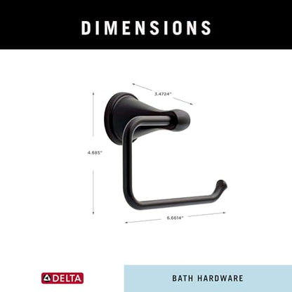 Delta Faucet Becker (1-Pack) Toilet Paper Holder, Matte Black, Wall Mounted Euro Hook Design BCK50-MB - color: Matte Black
