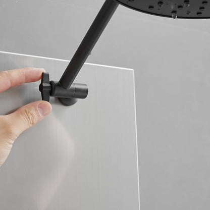 Rainfall Shower Head Shower Tower System Adjustable Head 9 Inch Round,Stainless Steel with 6 Body Jets Massage, 3 IN 1 Bathroom Shower Wall Mount, Brushed Nickel and Black - color: Brushed Nickel with Black