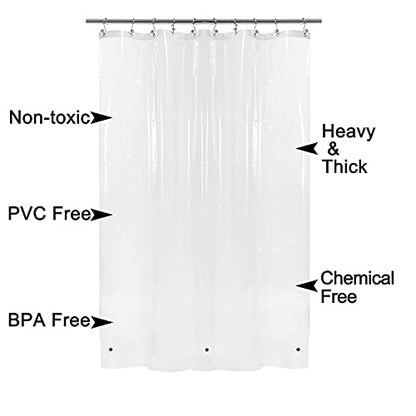 Barossa Design Heavy Duty Shower Curtain Liner with 6 Magnets, Clear, 72x72 | 8G Thick PEVA, 6 Bottom Magnets, Waterproof Vinyl & See Through, Metal Grommets, Heavy Plastic Shower Curtain for Bathroom - color: 1b. Clear-heavy, size: 72"W x 72"L (Pack of 1