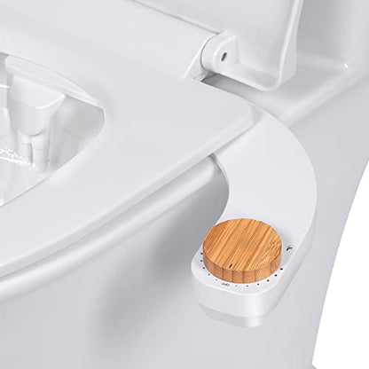 Ultra-Slim Bidet Attachment for Toilet - Dual Nozzle (Frontal & Rear Wash) with Adjustable Cold Water Pressure and Stainless Steel Inlet - Hygienic Solution for Fresh Cleanliness, Easy Install