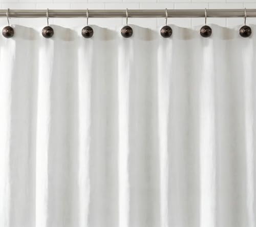 Creative Scents Dublin Brown Shower Curtain Hooks Decorative | Set of 12 | Shower Curtain Rings - style: Shower Hooks