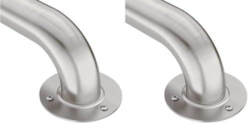 Moen R7418 Bathroom Safety 18-Inch Stainless Steel Bathroom Grab Bar with Exposed Screws, Stainless (Pack of 2) - size: 18 Inch (Pack of 2)