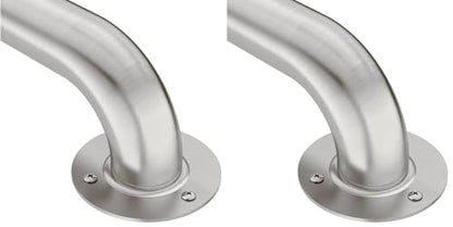 Moen R7418 Bathroom Safety 18-Inch Stainless Steel Bathroom Grab Bar with Exposed Screws, Stainless (Pack of 2) - size: 18 Inch (Pack of 2)
