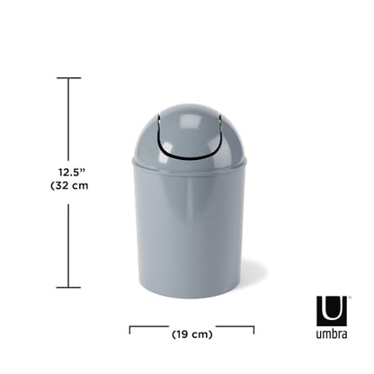 Umbra 1.25 Gallon Mini Waste Can with Removable Swing-Top Lid - Small Garbage Bin for Kitchen, Bathroom, Bedroom, Office - Compact Trash Can Fit Under Tables & Counters - Steel Blue - color: Steel Blue
