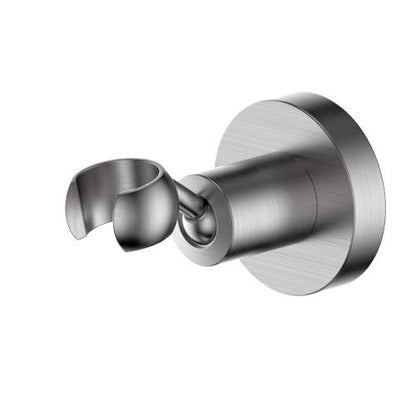 All Brass Adjustable Wall Mount Handheld Shower Bracket Holder (Round, Brushed Nickel) - size: Round-Brushed Nickel