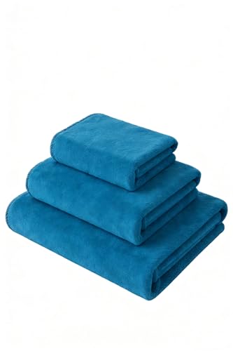 Ultra Soft Pack 550 GSM Thickened Towel Set Super Absorbent, Applicable Shower Towel for Bathroom Spa Gym Hotel Yoga (Emerald Green, 3Piece) - color: Emerald Green