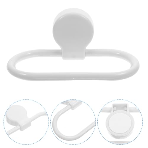 OSALADI 3PCS Self Adhesive Towel Ring Thickened Wall-Mount Hand Towel Holder Rack for Bathroom Kitchen No Drilling Easy Installation White