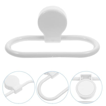 OSALADI 3PCS Self Adhesive Towel Ring Thickened Wall-Mount Hand Towel Holder Rack for Bathroom Kitchen No Drilling Easy Installation White