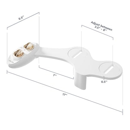 LUXE Bidet NEO 185 - Bidet Attachment for Toilet Seat, Gold | Non-Electric, Dual Nozzle, Self-Cleaning, Adjustable Water Pressure, Rear & Feminine Wash - color: Gold