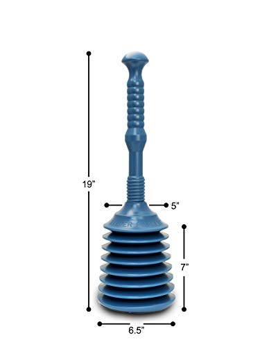 MP200 Sink & Drain Plunger for Kitchen Sinks, Bathroom Sinks, Showers, Bathtubs, and Waste Pipes. Strong Heavy Duty Design with Large Bellows Commercial & Residential Use, Teal