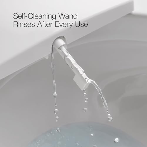 Kohler PureWash M100 Manual Elongated Bidet Attachment For Toilet Seat, Adjusts Water Pressure, Dual Self-Cleaning Wands, Fits Most Toilets, Front or Rear Spray Option