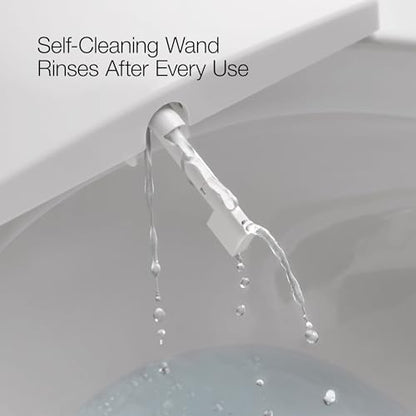 Kohler PureWash M100 Manual Elongated Bidet Attachment For Toilet Seat, Adjusts Water Pressure, Dual Self-Cleaning Wands, Fits Most Toilets, Front or Rear Spray Option
