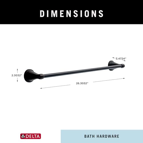 Delta Faucet Becker (1-Pack) 24" Bathroom Towel Rack/Bar, Matte Black, Wall Mounted BCK24-MB - color: Matte Black