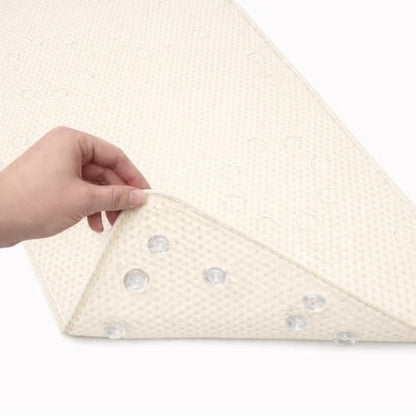 Bathtub Mat Non Slip, Bath Mat for Tub Non Slip, Tub Mat Extra Large 36 x 17 in, Bathtub Mat with Suction Cups & Drain Holes, Soft Foam, Machine Washable, Ivory - color: Ivory