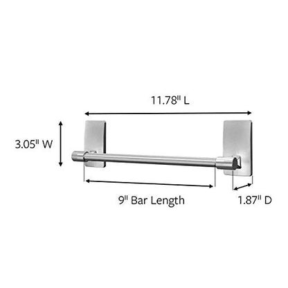 Command Hand Towel Bar Satin Nickel with 4 Water Resistant Command Strips,9" Hand Towel Holder,Holds up to 3 lb,Great for Bathroom Décor on The Wall,Inside The Cabinet,or in-The Shower,(Pack of 8) - size: 1 (Pack of 8)