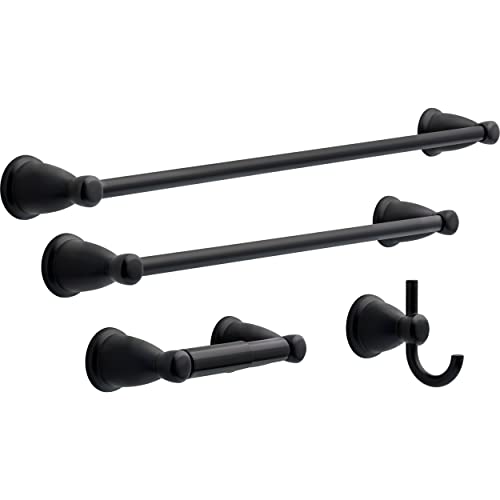 Franklin Brass Kinla (1-Pack) Hand Towel Ring Matte Black Holder for Wall Mount Round Hanger for Kitchen, Bathroom Accessories KIN46-MB - color: Matte Black