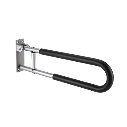 23.6Inch Foldable Handrail Grab Bars, Wall Mounted Toilet Safety Support 90 Degree Rotation for Handicap Elderly Seniors Disabled, Shower Bathroom Accessories