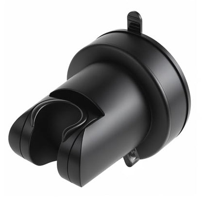 Suction Cup Shower Head Holder, Removable Shower Head Bracket No Drill Wall Mount Holder, ABS Plastic Shower Wand Holder Universal Suction Holder for Bathroom(Black)