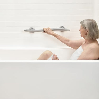 Seachrome 18 inch Bathroom Wave Grab Bar Satin Finish - color: Satin, size: 18