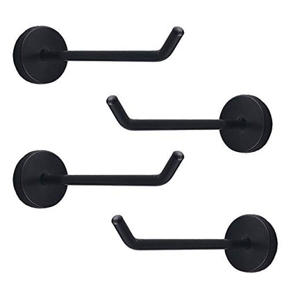 Classic Black Stainless Steel Heavy Duty Coat Hook, Durable Robe Hanger Wall Mount Hook, Perfect Touch Your Bathroom, Bedroom, Closets, Wardrobe, Kitchen (6", 4 PCS) - size: 6", 4 PCS