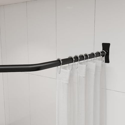 Naiture Neo-Angle Shower Curtain Rod, 18-1/2" X 26" X 18-1/2", Black | 304 Stainless Steel, Includes 36" Ceiling Support and Mounting Hardware, Cut to Fit, Permanent Wall Mount, Rustproof - color: Black, size: 18-1/2" X 26" X 18-1/2"