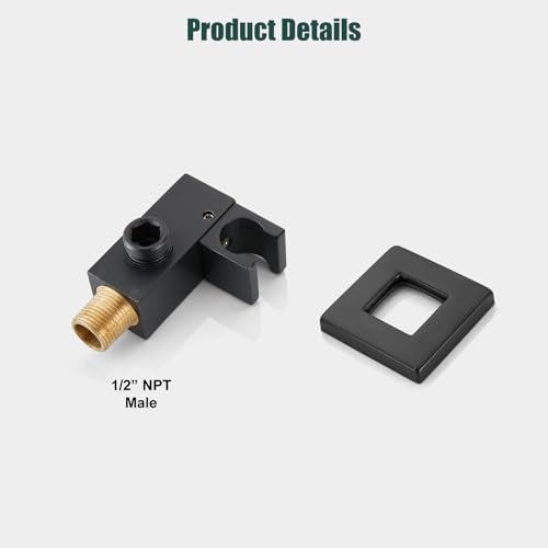 Heyalan Hand-held Shower Head Set-SUS304 Handheld Shower,Matte Black | SUS304 stainless steel wand, curved-style design, single rain spray, 59-inch long hose and standard 1/2-inch connection - color: Matte Black, style: Curved Style