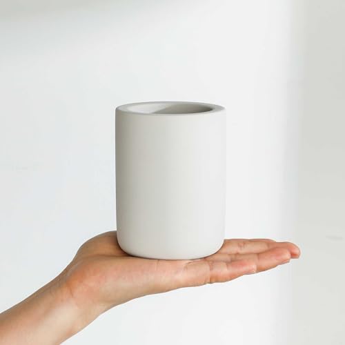 Drying Stone Toothbrush Holders, Diatomite Quick Drying Electric Toothbrush Organizer for Bathroom, Light Grey - color: Light Grey