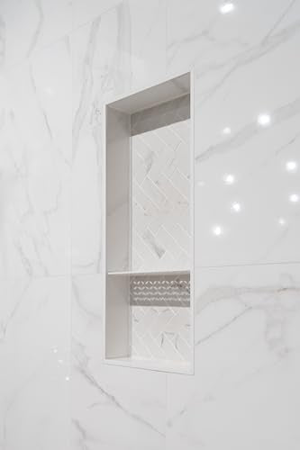 New Ready for Tile Recessed Bathroom Shower Shampoo Shelf Niche (8" X 14" Small Rectangular) - size: 8" x 14" Small Rectangular