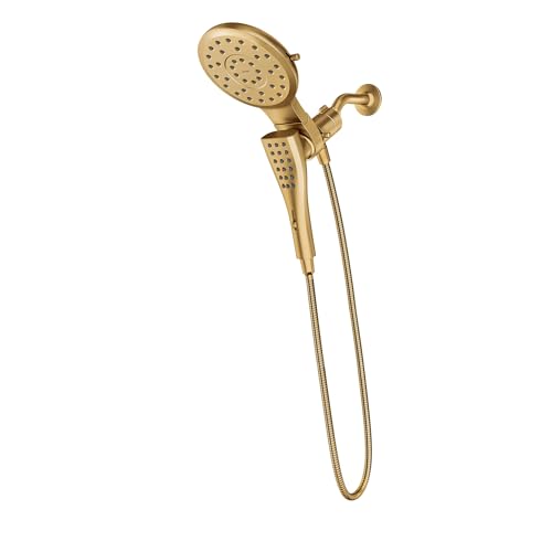 Moen Verso Magnetix Handheld & Rain Shower Head Combo, Brushed Gold | 8-Function Handheld, 7-Inch Rain Shower Head, Detachable with 72-Inch Metal Hose, Model 220C3BG - color: Brushed Gold