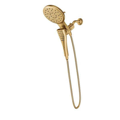 Moen Verso Magnetix Handheld & Rain Shower Head Combo, Brushed Gold | 8-Function Handheld, 7-Inch Rain Shower Head, Detachable with 72-Inch Metal Hose, Model 220C3BG - color: Brushed Gold