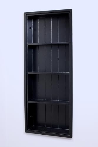 14x36 Sloane Recessed Wall Niche Medicine Cabinet Replacement, in The Wall Bathroom Cabinet Insert Shelf/Shelves, Made in North America, Real Wood, NO MDF, Beadboard, Black - color: Black, size: 14x36