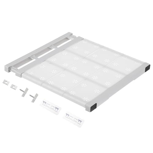 HARFINGTON Expandable Closet Tension Shelf 14.96" to 23.62" Adjustable Closet Organizer 2.5" x 13.78" Flower Pattern Storage Rack for Wardrobe Cupboard Kitchen Bedroom - size: 38cm to 60cm