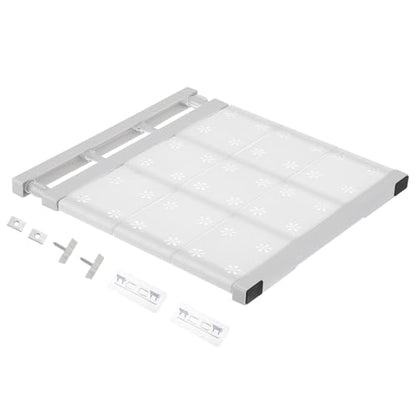 HARFINGTON Expandable Closet Tension Shelf 14.96" to 23.62" Adjustable Closet Organizer 2.5" x 13.78" Flower Pattern Storage Rack for Wardrobe Cupboard Kitchen Bedroom - size: 38cm to 60cm