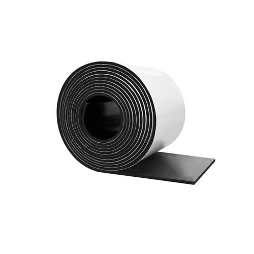 Black Adhesive Rubber Strip, 1/8 (.125)" Thick X 4" Wide X 10'Long | Solid Rubber Roll with Self Adhesive for Anti-Slip Anti-Vibration DIY Gaskets Crafts Sealing Supports Protection - size: 4"X10'X1/8,With Adhesive