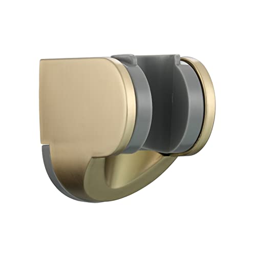 Brushed Gold Handheld Shower Head Holder ABS Wall Mount Shower Wand Hose Sprayer Holder Bracket, ST01J2 - style: Brushed Gold