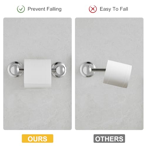 Bathroom Toilet Paper Holder Wall Mount Tissue Holder Polished Chrome | Rustproof Toilet Tissue Roll Holder, Flexible Double Post Pivoting Handle, Bathroom Accessories SUS304 Stainless Steel - color: Polished Chrome