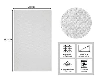 COTTON CRAFT Amazing Kitchen Towel - 12 Pack 100% Cotton Waffle Terry Towel | White - 16x28 inch Euro Café Waffle Weave Dish Towels - Soft Absorbent Quick Dry Low Lint Reusable Pantry Bar Cleaning Cloth - color: White, size: 12 Pack