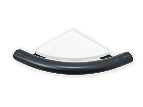 Corner Shower Shelf with Built-in Grab Bar – 2 in 1 Design | ADA Compliant Shower Shelf Corner Supports Up to 400 lb | Made of 304 Stainless Steel, Built for Heavy Duty Usage - color: Matte Black