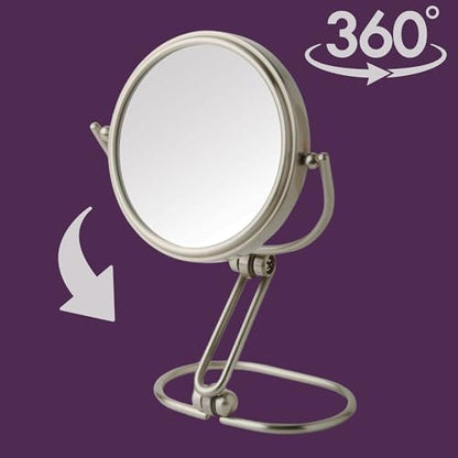 JERDON Compact Magnifying Mirror - Folding 3" Travel Mirror with 15X & 1X Magnification - Model MC315N | Folding Compact for Travel, 1X Reverse Side, 7" Open Height - size: 1"L x 3"W