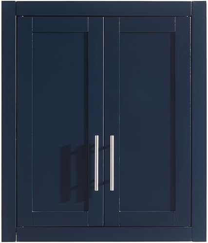 Crosley Furniture Savannah Wall Mounted Bathroom Storage Medicine Cabinet with Shelves, Navy - color: Navy, style: Wall Cabinet