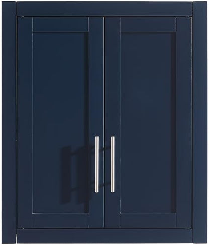 Crosley Furniture Savannah Wall Mounted Bathroom Storage Medicine Cabinet with Shelves, Navy - color: Navy, style: Wall Cabinet