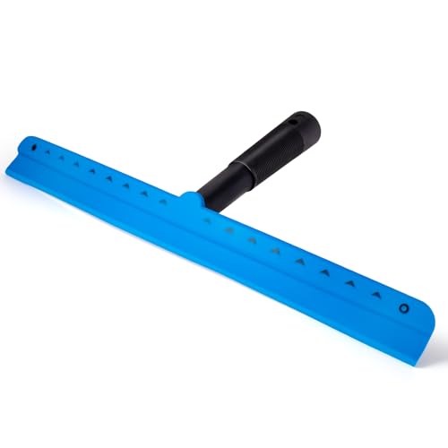 FOSHIO 15 inch Blue Windshield Squeegees, All-Purpose Streak-Free Silicone Squeegee for Window, Bathroom, Glass Shower Doors, Mirror, Car Window