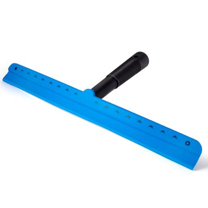 FOSHIO 15 inch Blue Windshield Squeegees, All-Purpose Streak-Free Silicone Squeegee for Window, Bathroom, Glass Shower Doors, Mirror, Car Window