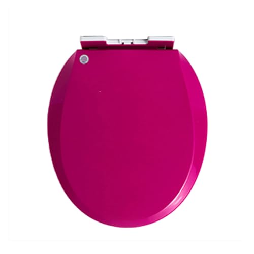 Soft Close Toilet Seat, Round Toilet Seat Cover, Quiet and Slow Close Toilet Lid and Seat, Quick Release, Easy to Install Also Easy to Clean, O-Shaped, PP,Rose red,36x41cm - color: Rose Red