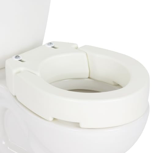 Vive Raised Toilet Seat (Elongated, Adds 3.5 Inches) - Elevated Toilet Seat Riser & Extender for Seniors & Handicap - High Rise Toilet Extension for Elderly - Portable Commode Toilet Booster for Adult | Riser & Extender for Seniors & Handicap - High Rise