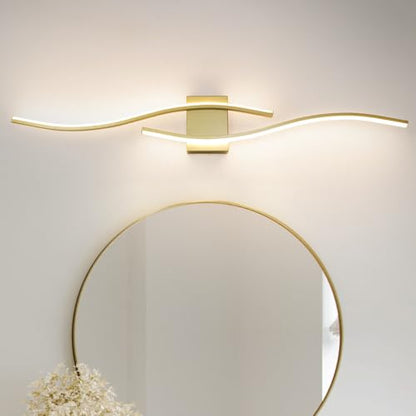 Modern Gold Bathroom Light Fixtures, LED Vanity Light with Remote Control, Bathroom Vanity Light Fixture Over Mirror, Wall Lights for Bedroom, 40.5 inch Wall Sconce Lighting for Home, Living Room - color: Gold