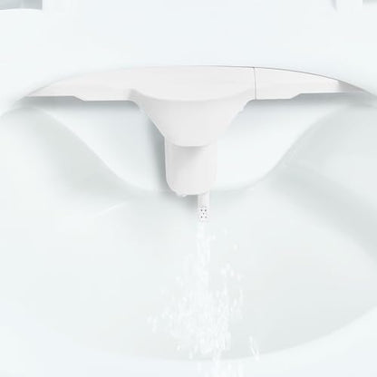 VEVOR Bidet Attachment for Toilet, 0.3" Ultra Thin Bidet Toilet Seat Attachment - Dual Retractable Nozzles, Adjustable Water Pressure, Non-Electric Cold Water Sprayer for Front Rear Water Wash, White - style: Cool Water - 1 rotary knob - foldable with she
